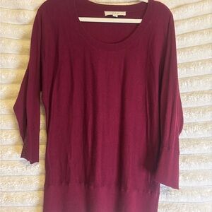LOFT Deep Red Knit Top
